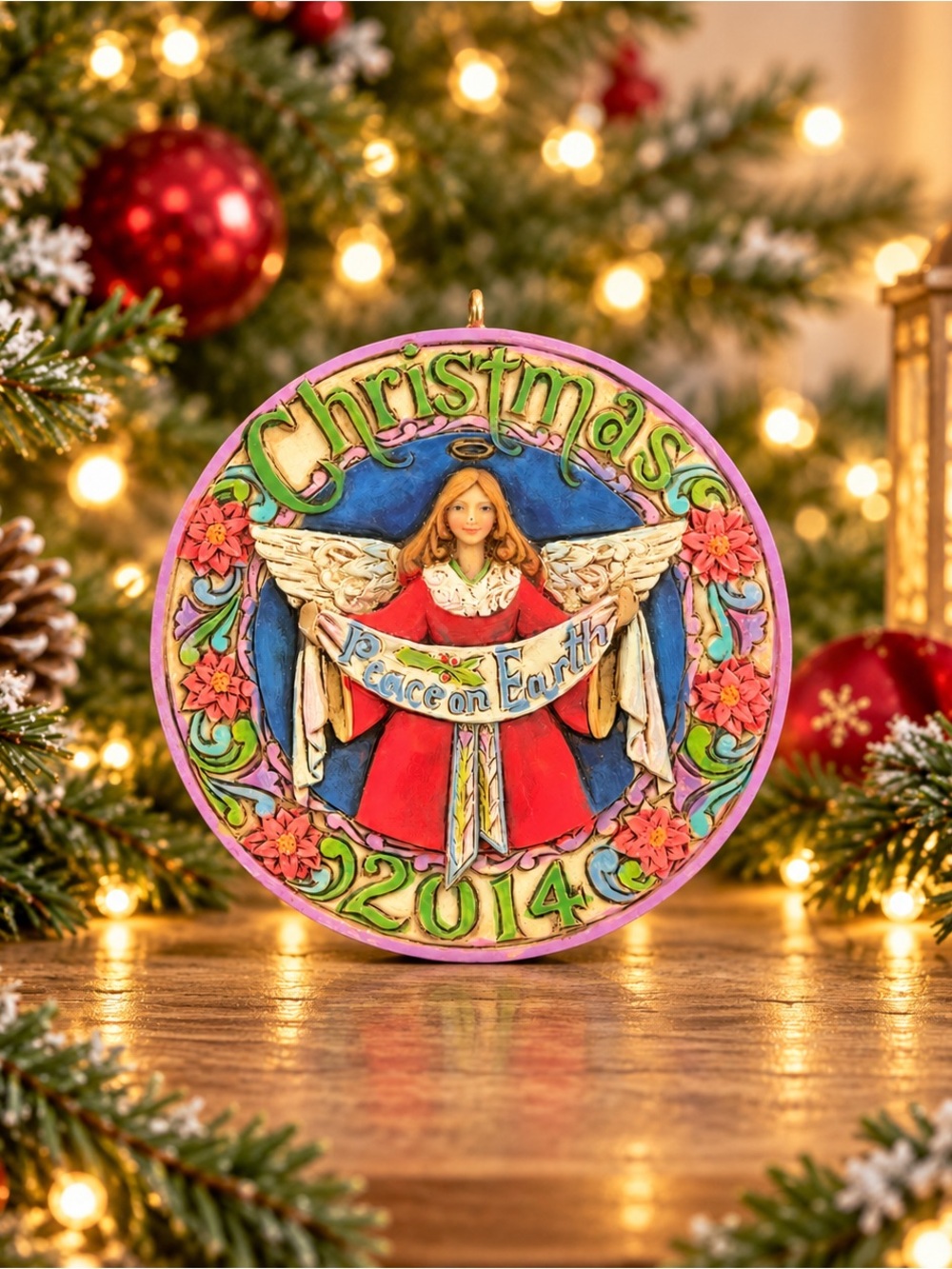 Jim Shore 2014 “Peace On Earth” Angel Christmas Ornament with Box #4041086FD